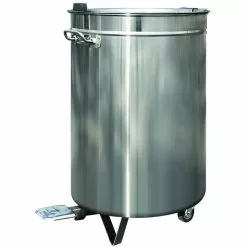 Professional Waste Bin Stainless Steel Wheels Pedal 120 Litres | Adexa VAD6904