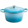Enameled Cast Iron Casserole Dish Round Turquiose ø24cm 4 Litres | Adexa A24DQT