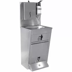 Handwash Station With Waste Basket & Napkin Dispenser & Soap Dispenser Holder Foot Operated Stainless Steel Height 1350mm | Adexa AYK002