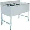 Commercial Bar Sink With Backsplash 2 Bowls Left 914x470x762mm | Adexa BAR2B36R