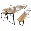 Three Piece Foldable Beer Table And Bench Set, Wooden Outdoor Garden Furniture 1800x800x770mm | Adexa BT18080