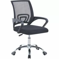Mesh Office Chair Black With Chrome Base | Adexa BX002