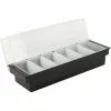 Garnish Tray / Condiment Holder With Lid 6 Compartments | Adexa CHC46