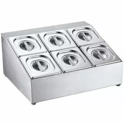 Commercial Condiment Holder Including 6xGN1/6 Pans & Lids | Adexa CHD06B