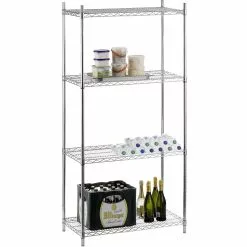 Commercial Stainless Steel Wire Shelving Unit 4 Tier 1200kg Width 900mm Depth 450mm | Adexa SS9045180A4