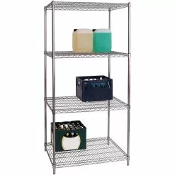 Commercial Shelving Unit 4 Tier 1000kg Width 900mm Depth 600mm Chrome Wire | Adexa CR9060180A4