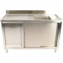 Commercial Sink Cupboard Stainless Steel 1400x700x900mm 1 Bowl Waste Bin Splashback | Adexa DSA14702D2WBR -Cooking Appliances Sales Store DSA14602D2WBR DSA14702D2WBR 2 1200x1200 1