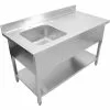 Commercial Sink Stainless Steel 1 Bowl Left Bottom Shelf Splashback 1000mm Depth 700mm | Adexa THSTR107BL1