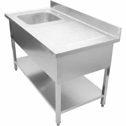 Commercial Sink Stainless Steel 1 Bowl Left Bottom Shelf Splashback 1000mm Depth 700mm | Adexa THSTR107BL1 -Cooking Appliances Sales Store DSAL 2 1200x1200 1