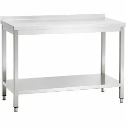 Professional Work Table Stainless Steel Bottom Shelf Upstand 1200x600x900mm | Adexa VT126SLB