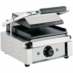 Heavy Duty Panini Contact Grill Single Ribbed/Smooth | Adexa EG01C