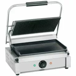 Heavy Duty Large Panini Contact Grill 2.2kW Ribbed/Smooth | Adexa EG02C