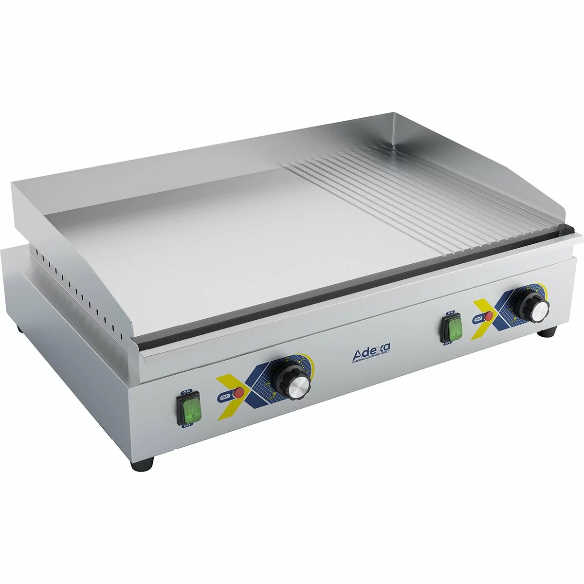 Chrome Coated Commercial Griddle Smooth/Ribbed 720x460x240mm 3.5kW Electric | Adexa EG720D 2 Chrome Coated Commercial Griddle Smooth/Ribbed 720x460x240mm 3.5kW Electric | Adexa EG720D - Image 2