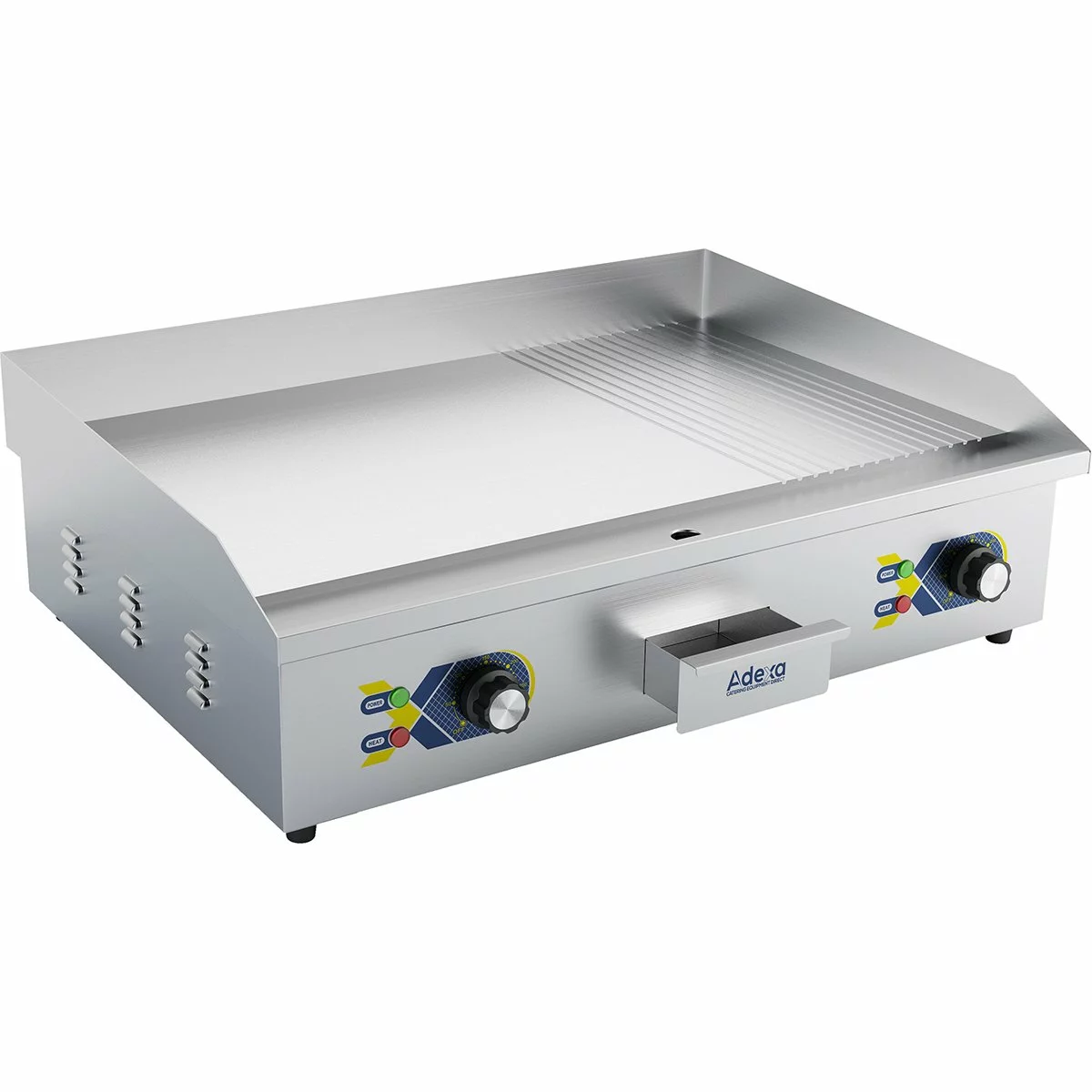 Commercial Griddle Smooth/Ribbed 730x550x240mm 4.4kW Electric | Adexa EG8202 2 Commercial Griddle Smooth/Ribbed 730x550x240mm 4.4kW Electric | Adexa EG8202 - Image 2