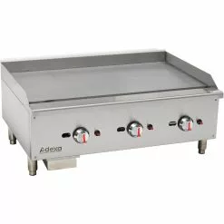 Premium Commercial Gas Griddle Smooth Plate 3 Burners 22.5kW Countertop | Adexa EGG36S