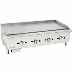 Premium Commercial Gas Griddle Smooth Plate 4 Burners 30kW Countertop | Adexa EGG48S