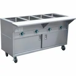 Mobile Servery Steam Table With Cupboard 4xGN1/1 | Adexa EST4SWCBSD