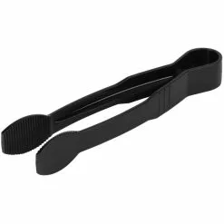 9" Catering Flat Buffet Tongs Black Polycarbonate| Adexa FLATTONG9