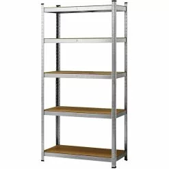 Garage Shelving Unit Medium Duty 900x400x1800mm 5 Shelves 175 Kg/shelf Galvanized Steel | Adexa G9040