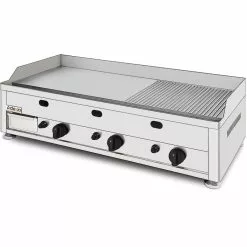 Commercial Gas Griddle Smooth/Ribbed Plate 3 Zones 9kW Countertop | Adexa GGN10002
