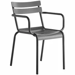 Bistro Arm Chair Aluminium Indoors & Outdoors Dark Grey | Adexa GS60859AG