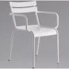 Bistro Arm Chair Aluminium Indoors & Outdoors White | Adexa GS60859AW