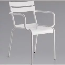 Bistro Arm Chair Aluminium Indoors & Outdoors White | Adexa GS60859AW