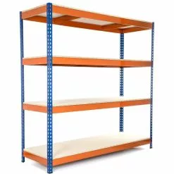Industrial Shelving Unit Heavy Duty 1800x600x1800mm 4 Shelves 500 Kg/shelf Powder Coated Steel | Adexa H18060