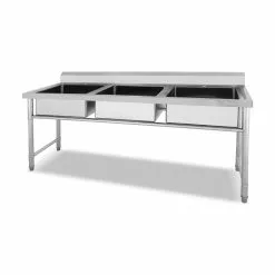 Commercial Sink Stainless Steel 3 Bowls Splashback 1800mm Depth 600mm | Adexa HJS1803 -Cooking Appliances Sales Store HJS1803 6 1200x1200 1