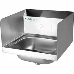 Wall Mounted Hand Sink Wall Mounted Faucet Side Splash Stainless Steel | Adexa HS15SP