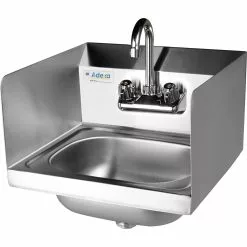 Wall Mounted Hand Sink Wall Mounted Faucet Side Splash Stainless Steel | Adexa HS15SP -Cooking Appliances Sales Store HS15SP 2 1200x1200 1