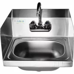Wall Mounted Hand Sink Wall Mounted Faucet Side Splash Stainless Steel | Adexa HS15SP -Cooking Appliances Sales Store HS15SP 3 1200x1200 1