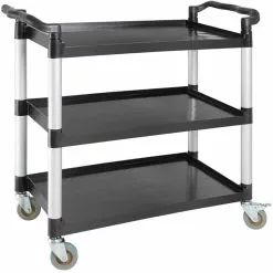 Professional Utility Trolley Multi-purpose 3 Tier Black 1070x500x990mm | Adexa JYXUC407BLACK