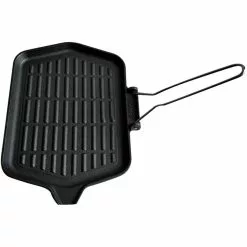 Cast Iron Griddle Pan Pre-seasoned With Removable Handle 370x225mm | Adexa KB3723