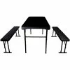 Folding Wood Grain Beer And Picnic Table With Benches Plastic | Adexa HQM108