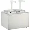 Commercial Condiment/Sauce Pump Dispenser 2x2 Litre Stainless Steel | Adexa NHP002