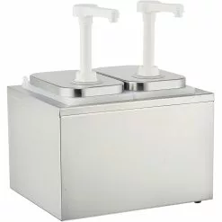 Commercial Condiment/Sauce Pump Dispenser 2x2 Litre Stainless Steel | Adexa NHP002