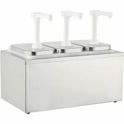 Commercial Condiment/Sauce Pump Dispenser 3x2 Litre Stainless Steel | Adexa NHP003