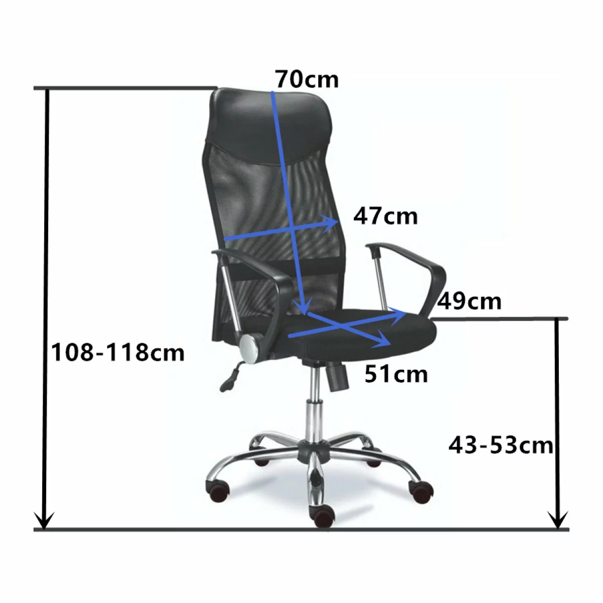 Mesh & Leather Office Chair Black | Adexa OC014 2 Mesh & Leather Office Chair Black | Adexa OC014 - Image 2