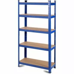 Industrial Shelving Unit Medium Duty 900x300x1800mm 5 Shelves 175 Kg/shelf Powder Coated Steel | Adexa P9030