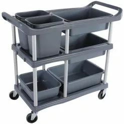 Professional Dish Collecting/Bussing Trolley 6 Bins | Adexa PST03C
