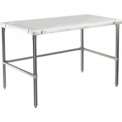 Professional Solid Stainless Steel Poly Top Work Table 1200x600x900mm | Adexa PSWT600X1200OB