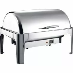 Roll Top Chafer Electric Heating GN1/1 Stainless Steel Mirror Polish 9 Litres | Adexa RA2301BE