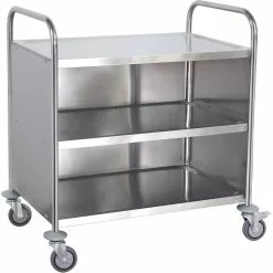 Commercial Serving/Service/Clearing Trolley With Cabinet Stainless Steel 3 Tier 860x540x940mm | Adexa RST3AC