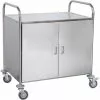 Commercial Serving/Service/Clearing Trolley With Cabinet & Doors Stainless Steel 3 Tier 860x540x940mm | Adexa RST3AD