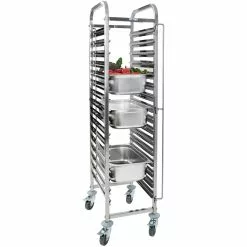 Rack/Tray/Pan Trolley Stainless Steel Gastronorm GN1/1 15 Tier | Adexa RT1115