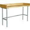 Bakery Work Table Wood Top 3 Sides Upstand 1200x600x900mm | Adexa RWTG600X1200100BSOB