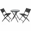 Folding Bistro Set Table & 2 Chairs Black | Adexa SC120