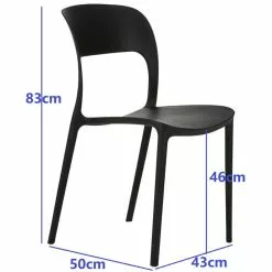 Bistro Dining Chair Plastic Black Indoors & Outdoors | Adexa WW053BLACK -Cooking Appliances Sales Store SEGU5312119BLACK 4 1200x1200 1