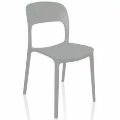 Bistro Dining Chair Plastic Grey Indoors & Outdoors | Adexa WW053GREY